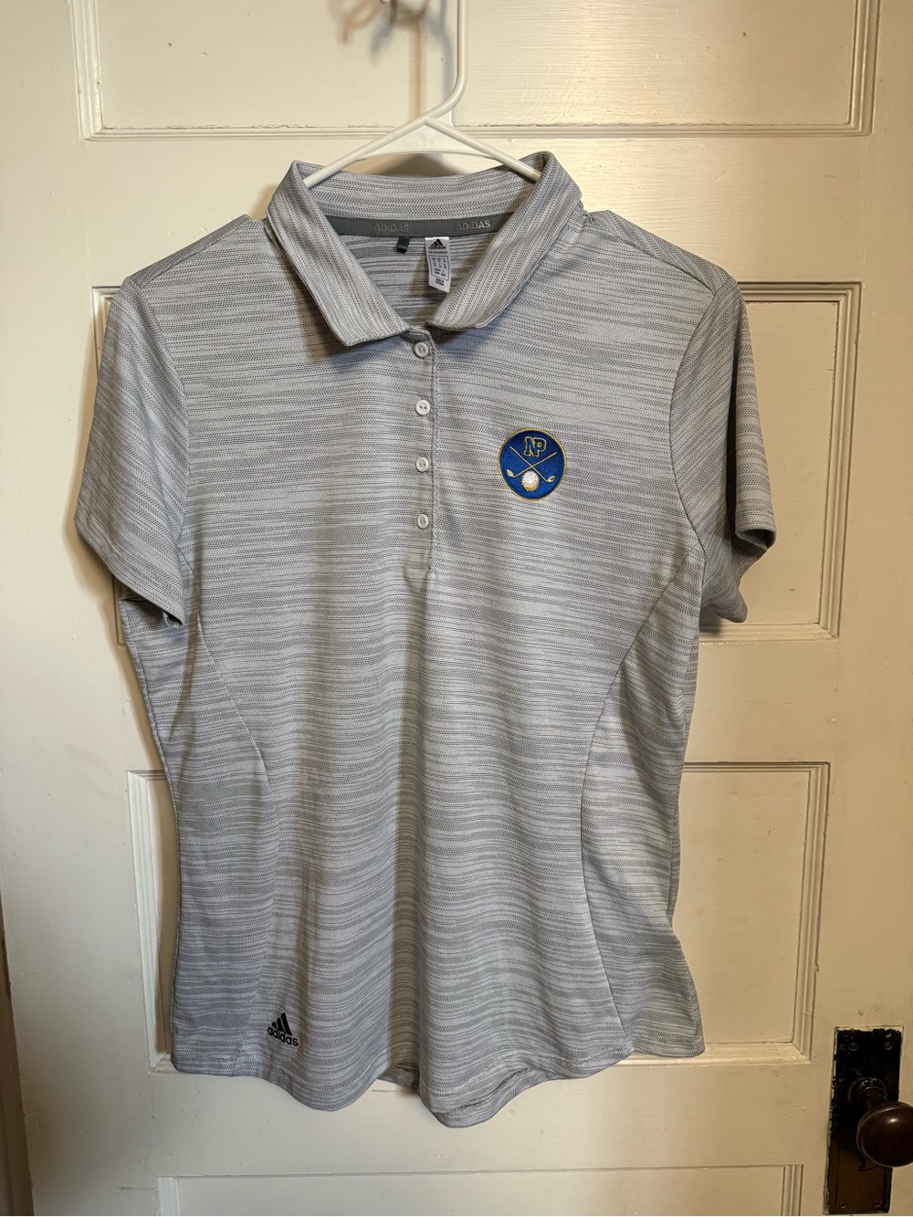 Adidas Women’s Light Gray Polo with NP Golf Logo Size Medium